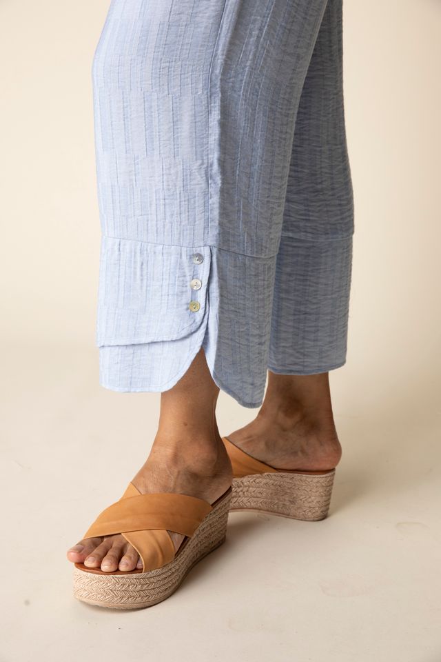 Jacquard Wide Leg Crop - Cornflower