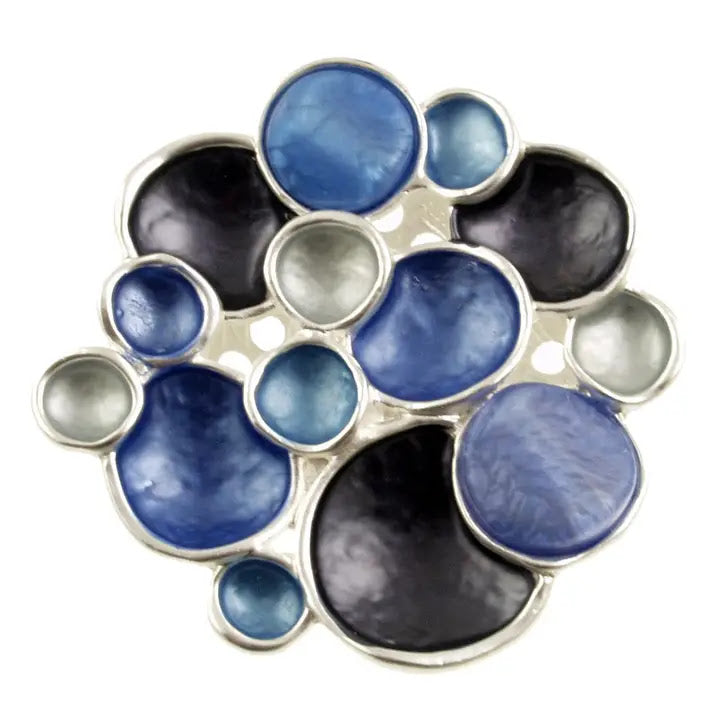 Bubble Symphony Brooch - Silver Blue