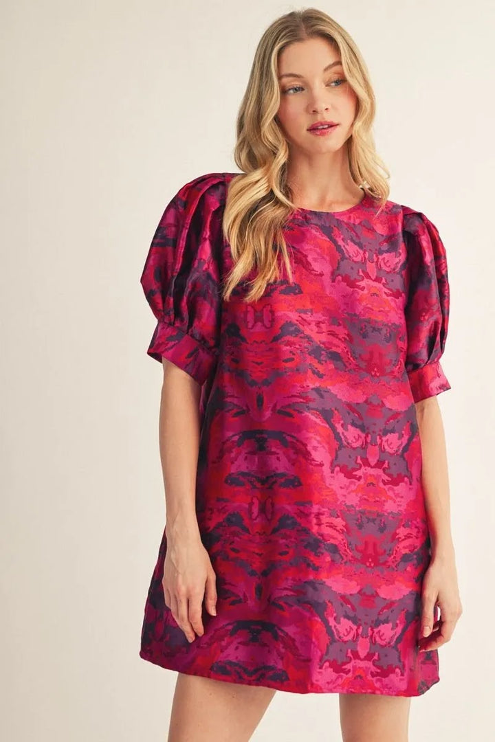 Jocelyn Dress - Magenta Mix