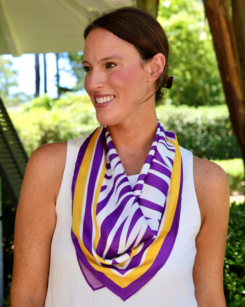 Harper Large Scarf - Purple Gold