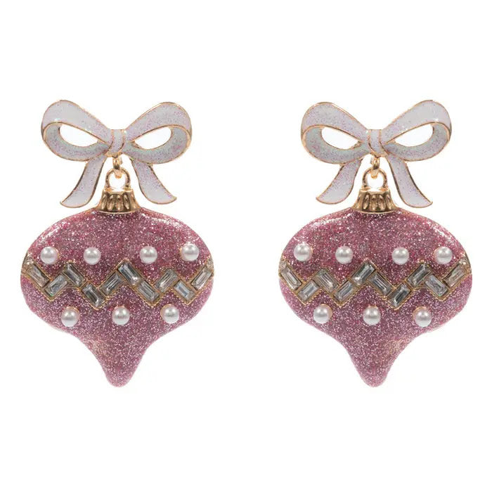 Christmas Ornament Earring - Pearl