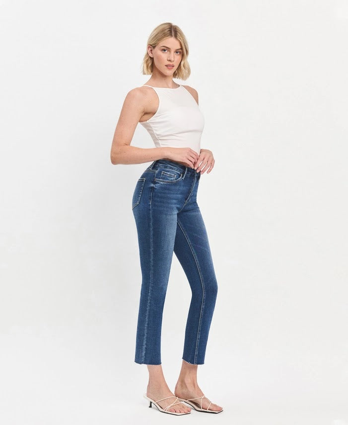 The Jeanne HR Slim Straight Jean - Delicate
