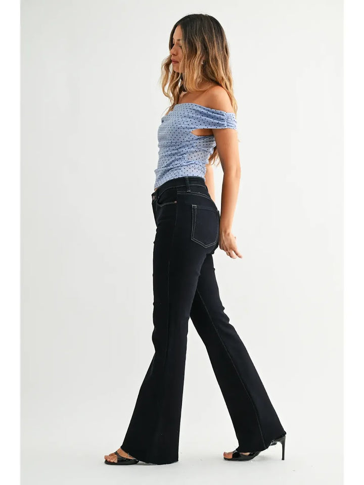 Hailey HR Flare Jeans - Super Dark Wash