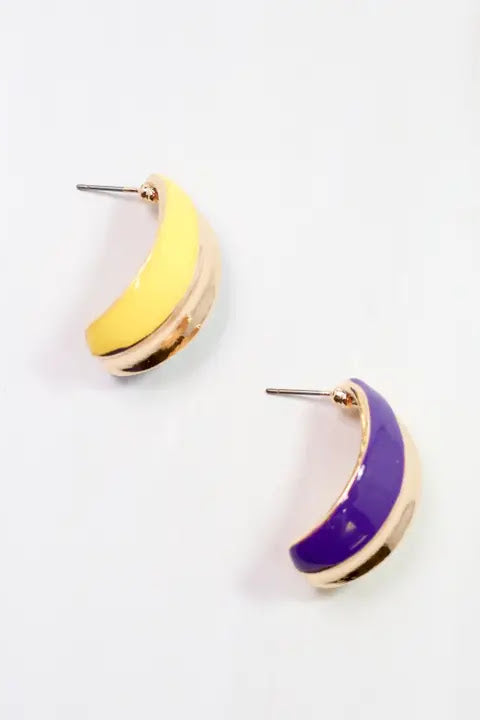 Penney Hoop Earring - Purple Yellow