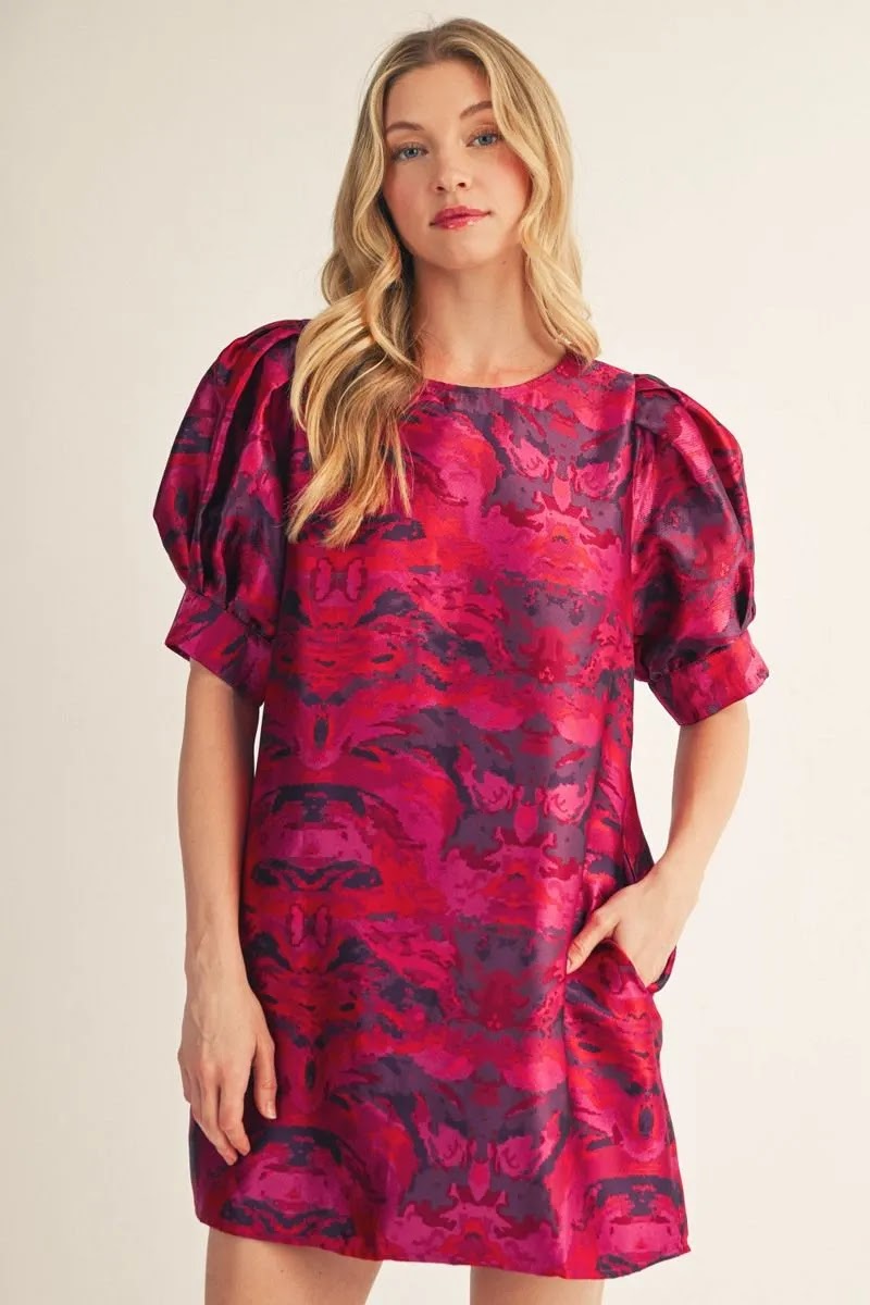 Jocelyn Dress - Magenta Mix