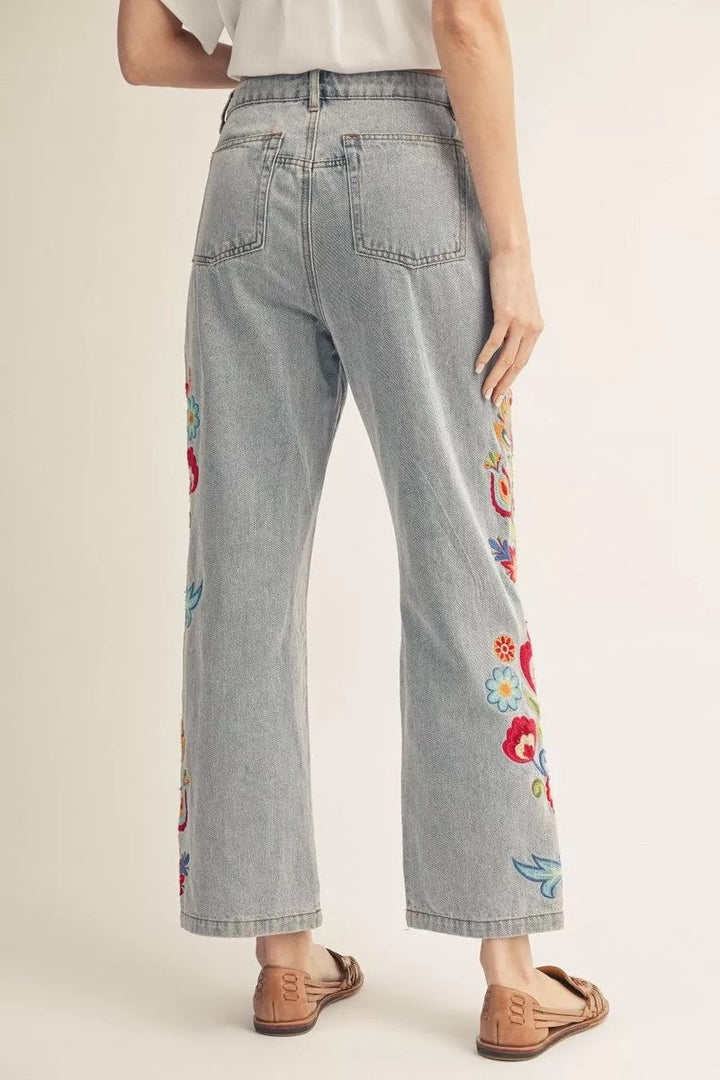 Flower Power Jeans - Denim