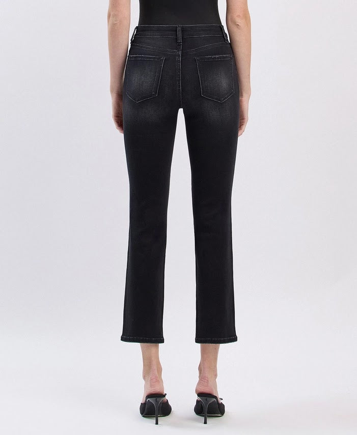 The Jeanne HR Slim Straight Jean - Black