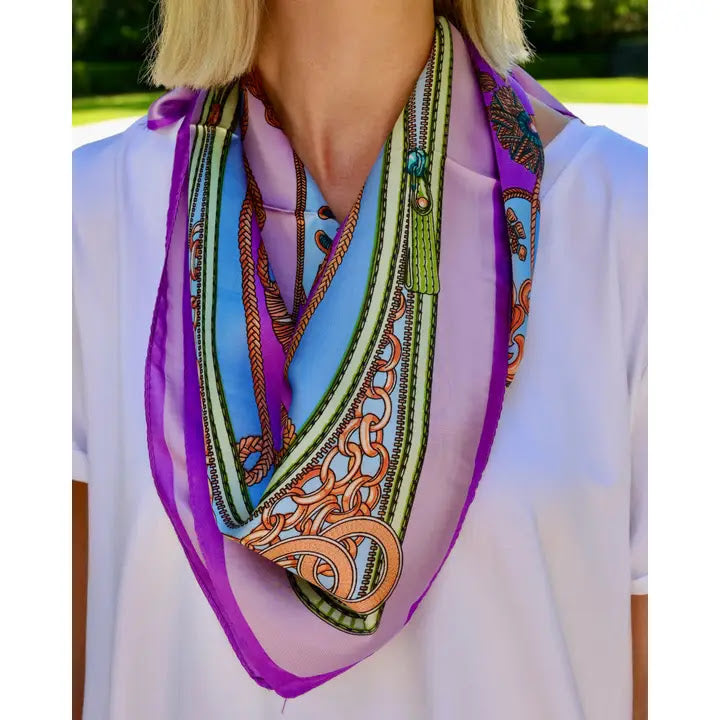 Trellis Tassel Scarf - Lavender