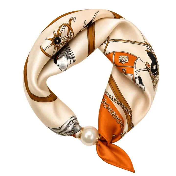 Ready To Wear Scarf Necklace - Orange