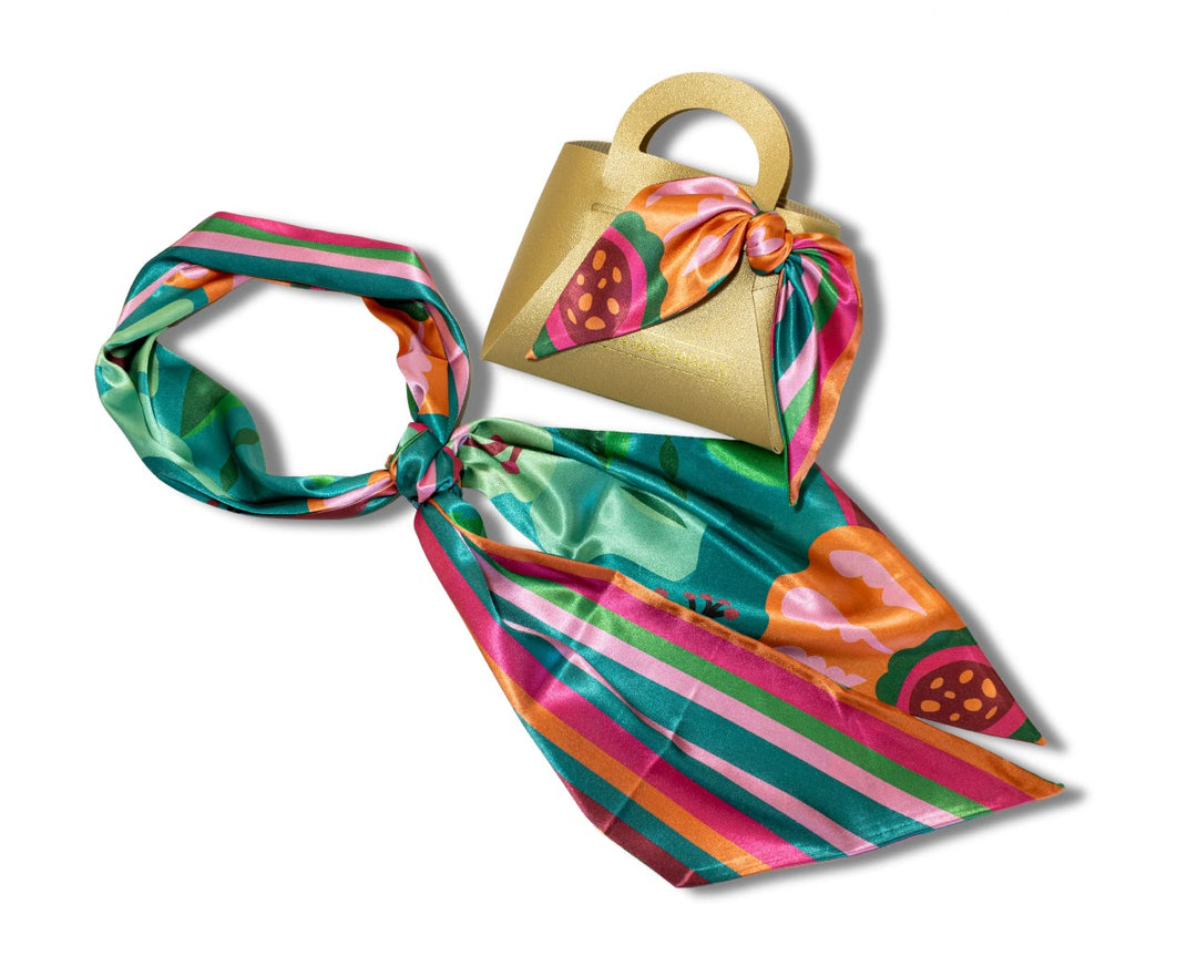 Costa Floral Accessory Scarf - Teal Pink