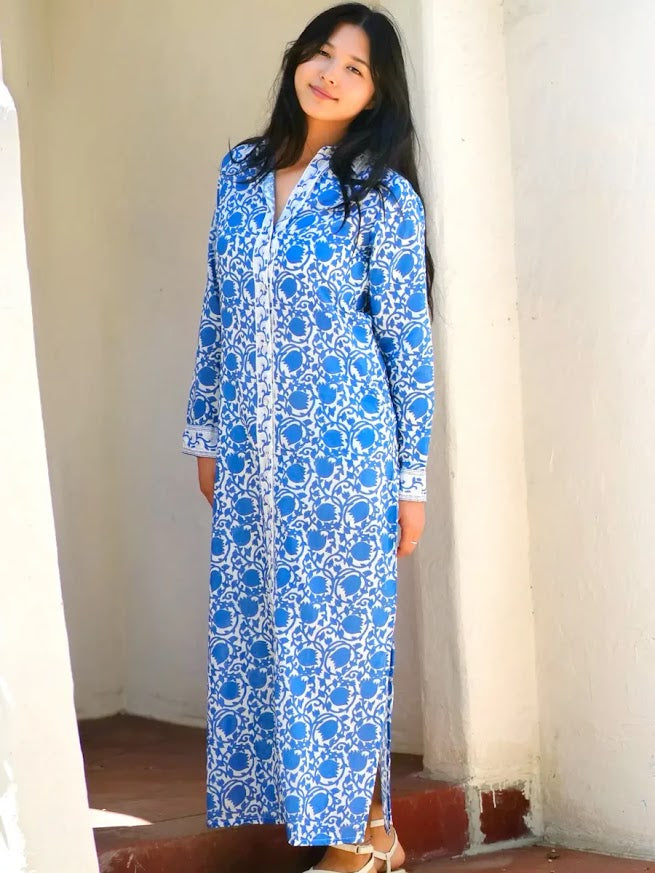 Adriana Shirt  Dress - Blue