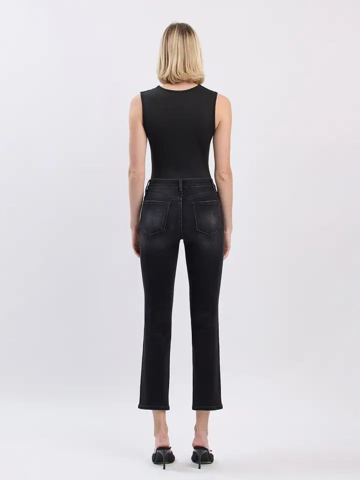 The Jeanne HR Slim Straight Jean - Black