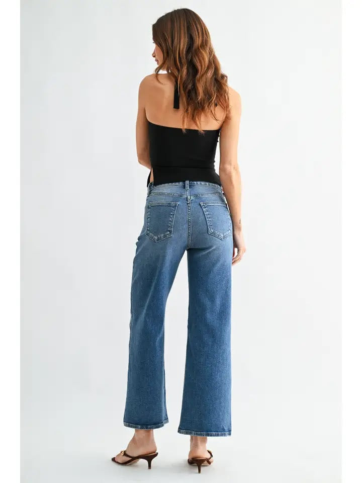 Delilah Wide Leg Jeans - Dark Denim