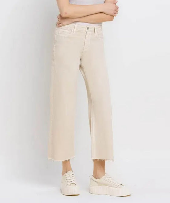 The Olivia HR Crop Jean - White Swan