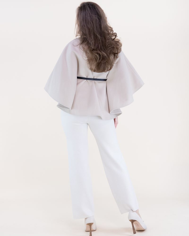 Funnel Neck Cape - Beige