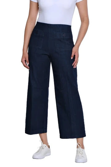 Slim Sation Wide Crop Pant - Black