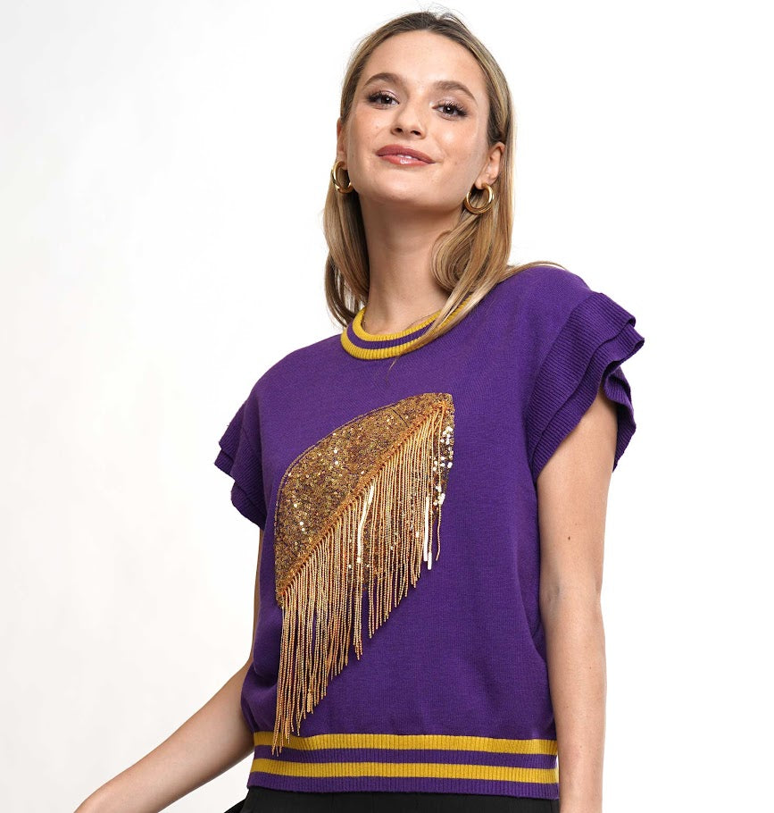 Game Day Top - Purple Gold