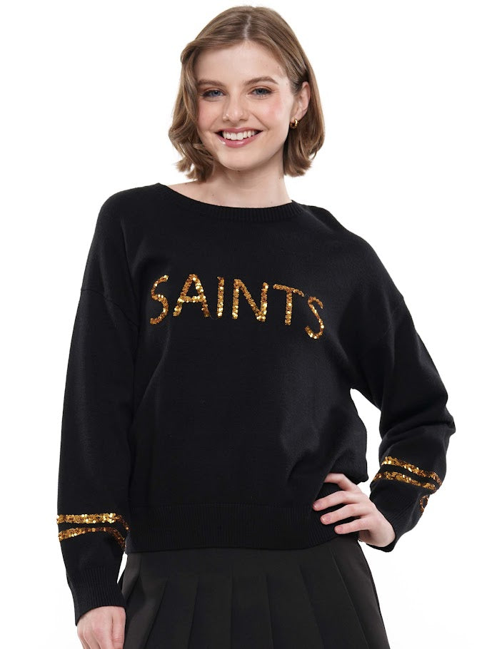 Geaux Saints Sweater - Black Gold