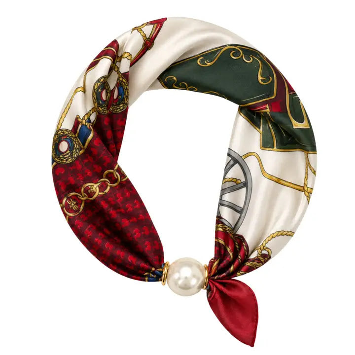 Ready To Wear Scarf Necklace - Red