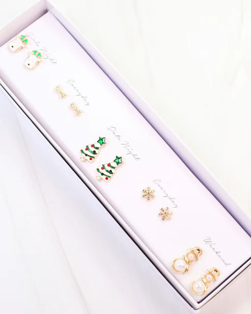 Rockin Around the Christmas Tree Earring Set - Green