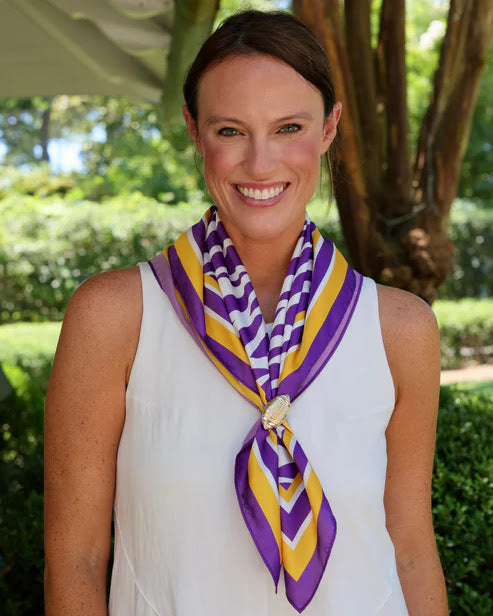 Harper Medium Scarf - Purple Gold
