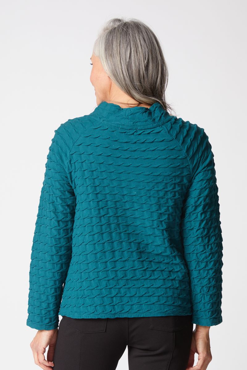 Textured Tides Top - Juniper