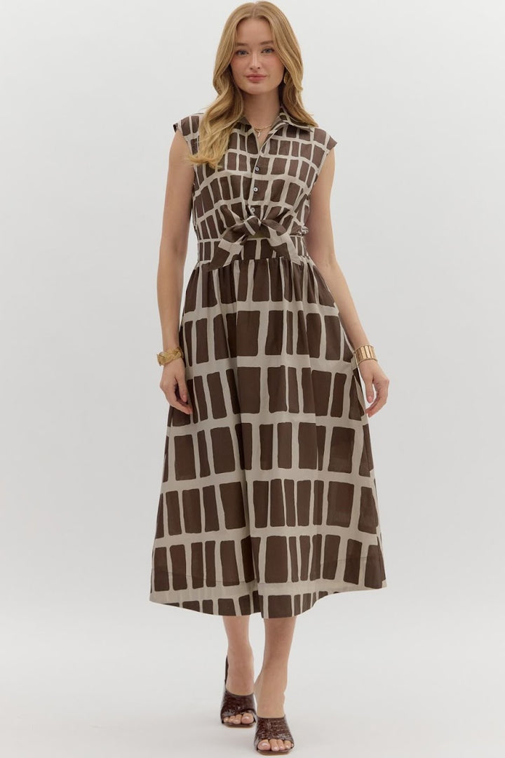The Miranda Midi Dress - Brown