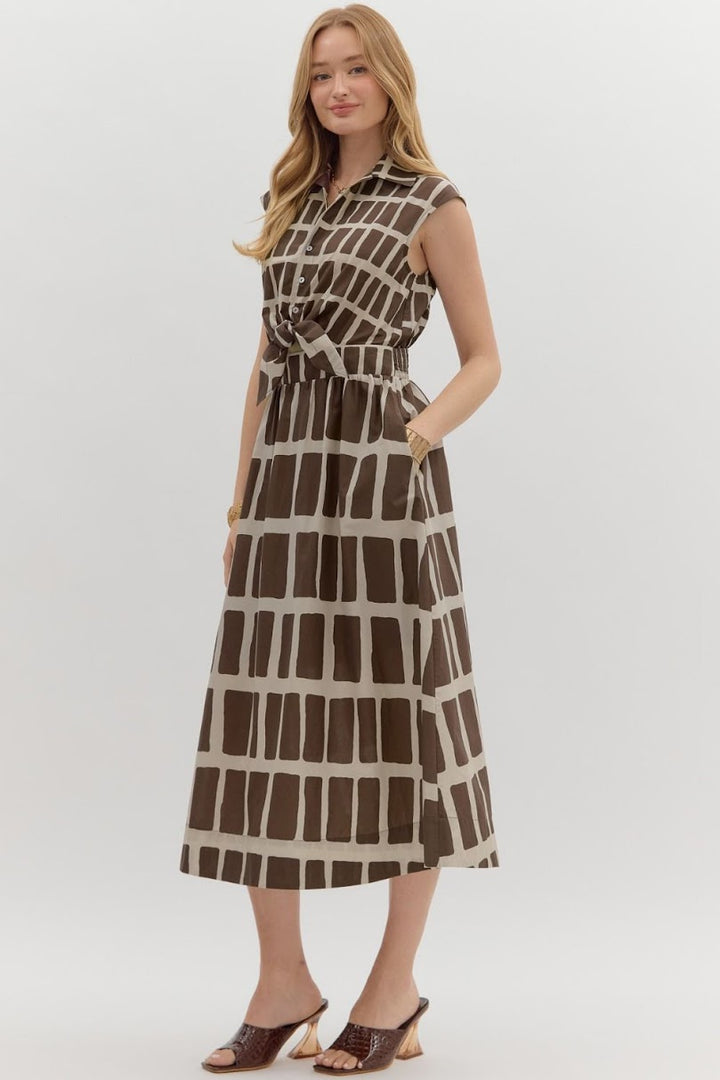 The Miranda Midi Dress - Brown