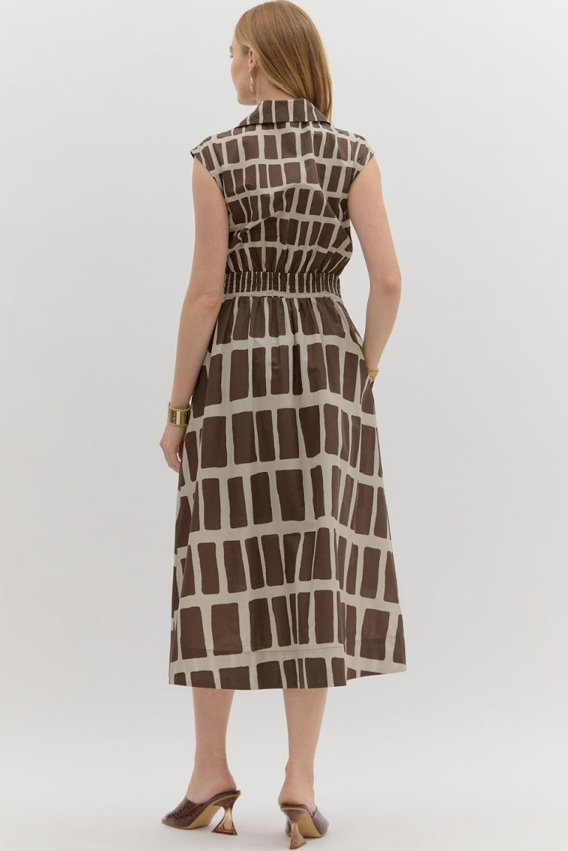 The Miranda Midi Dress - Brown