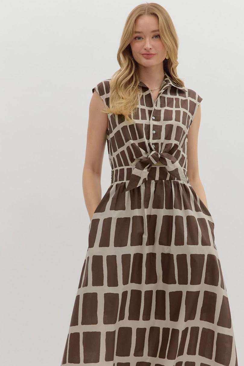 The Miranda Midi Dress - Brown