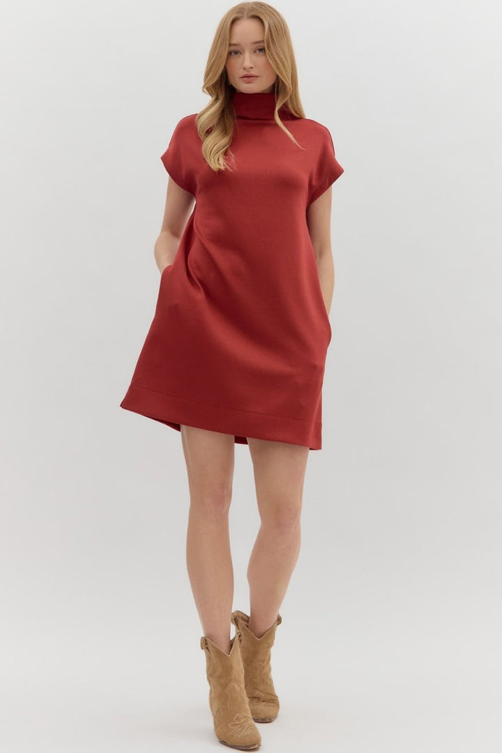 The Senia Mini Dress - Brick