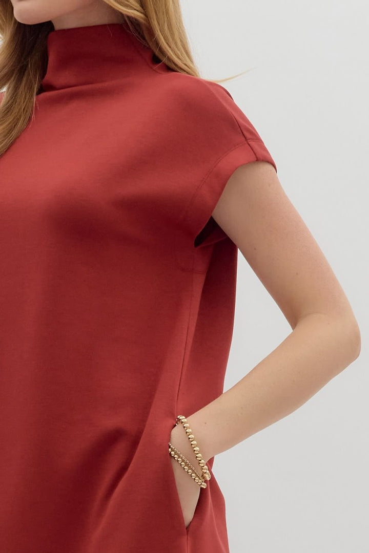 The Senia Mini Dress - Brick