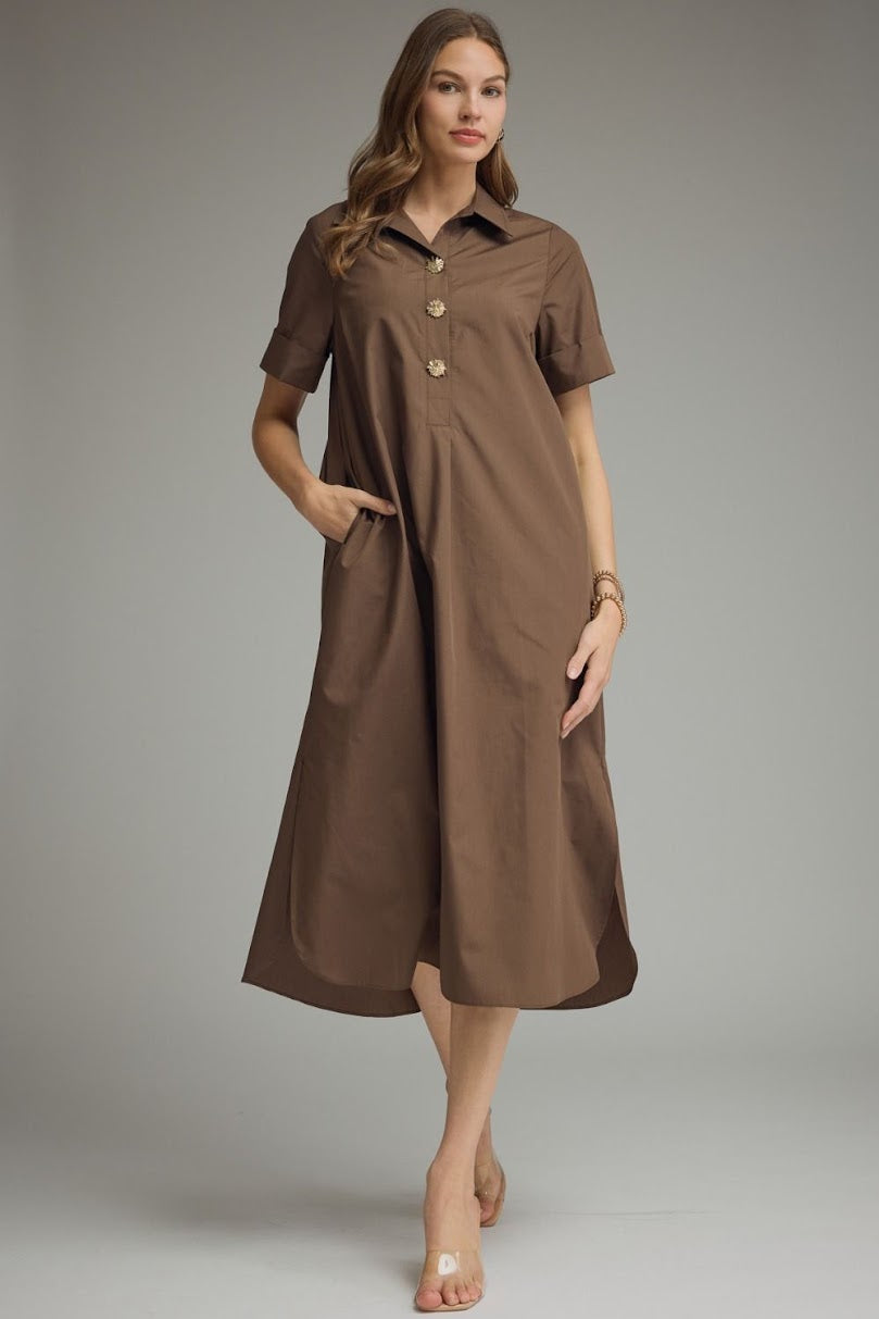 Sassy Dress - Brown