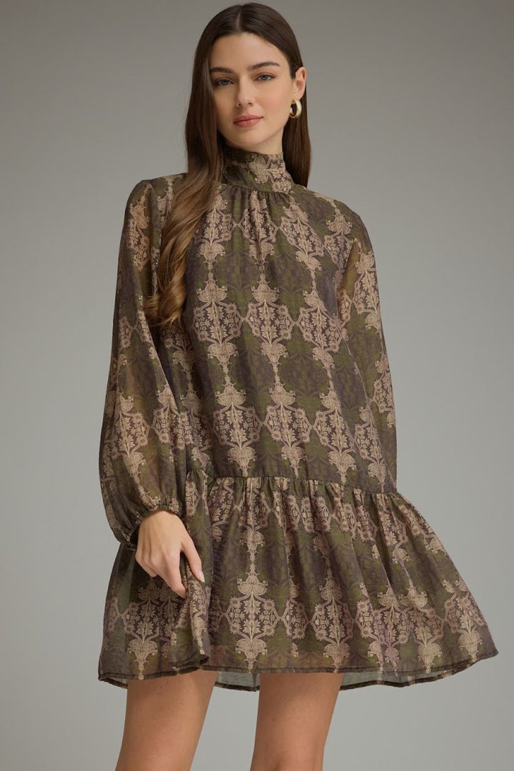 Sadie Mini Dress - Olive Brown