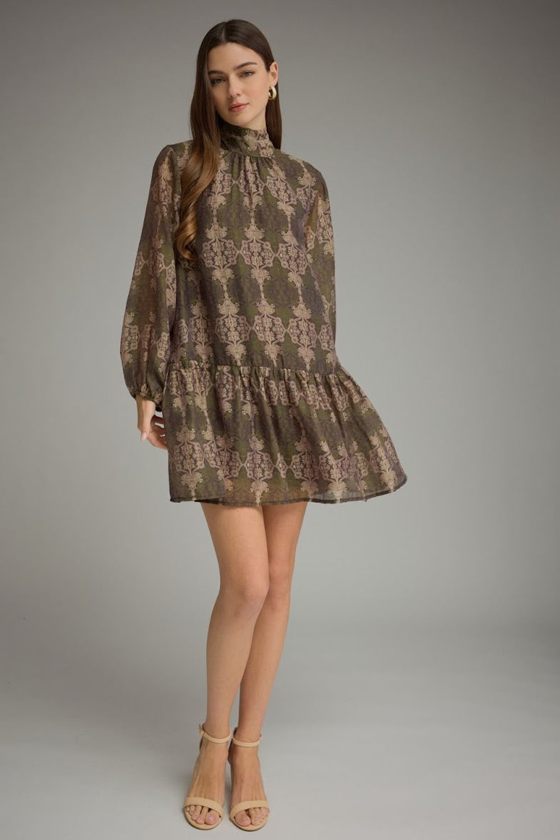 Sadie Mini Dress - Olive Brown