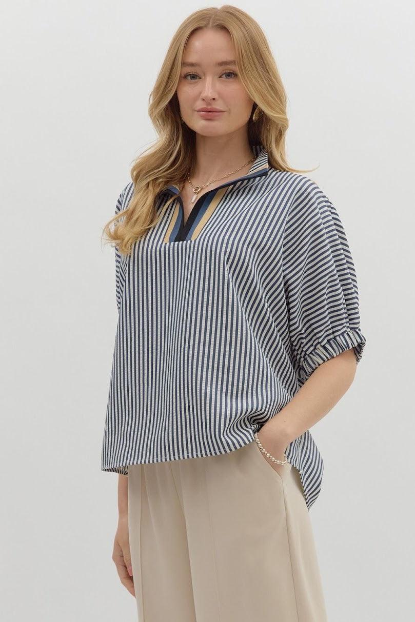The Carla Top - Navy