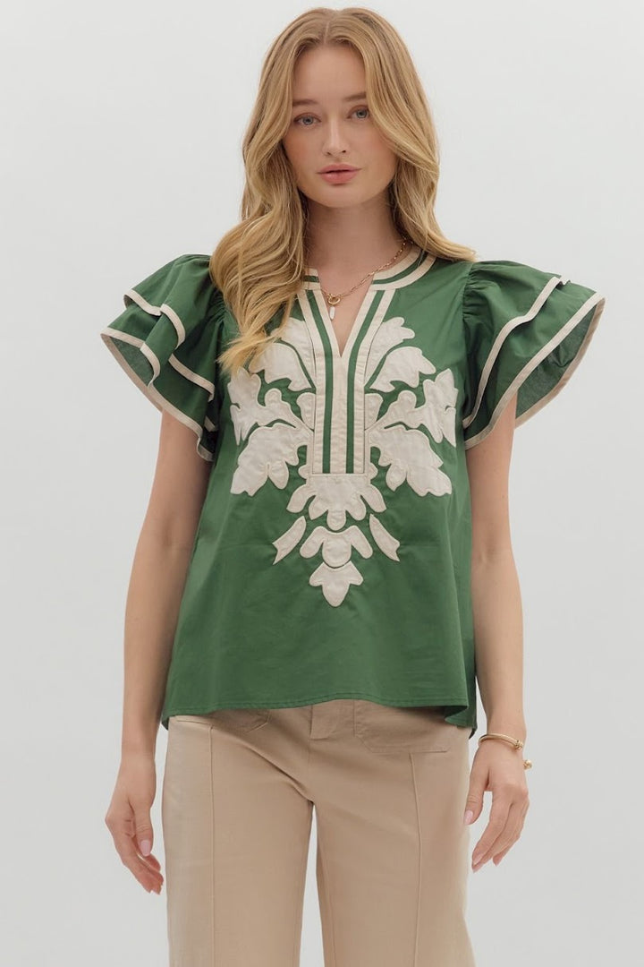 The Chrissy Blouse - Pine