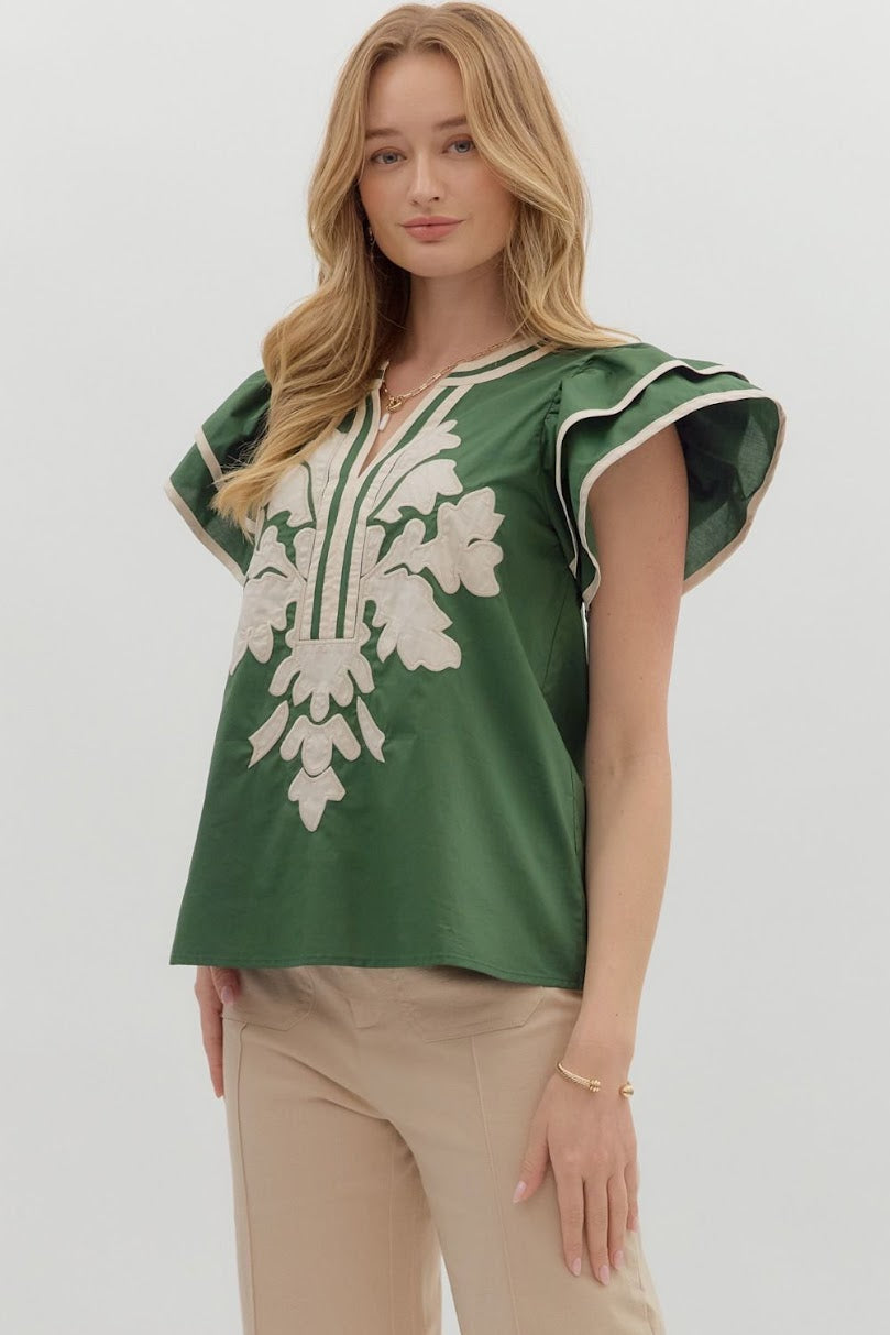 The Chrissy Blouse - Pine