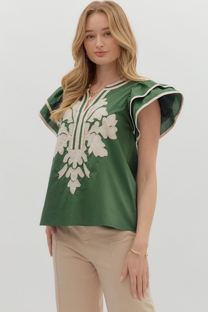 The Chrissy Blouse - Pine