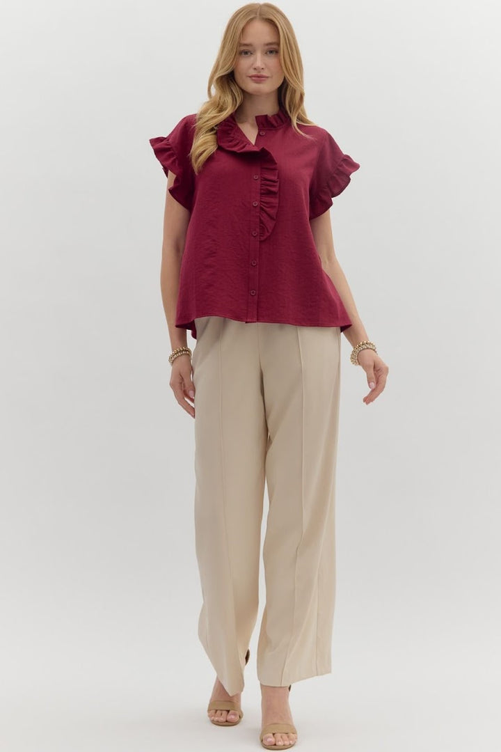 The Vivian Blouse - Burgundy