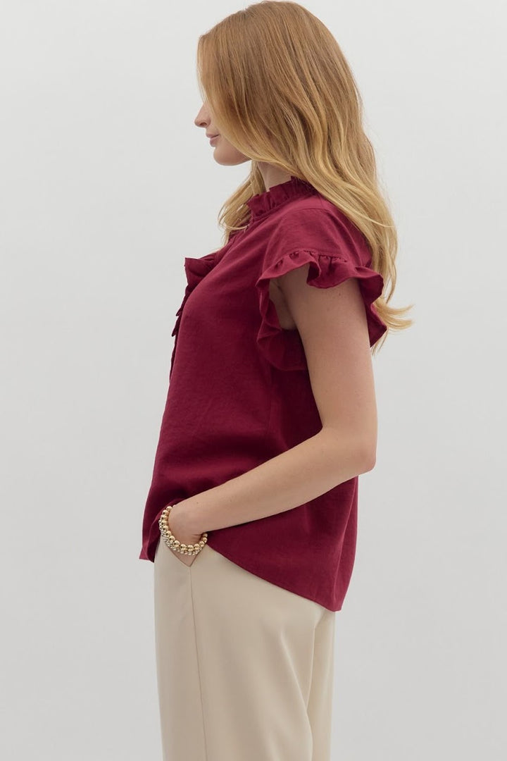 The Vivian Blouse - Burgundy