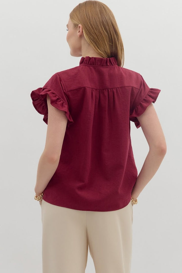 The Vivian Blouse - Burgundy