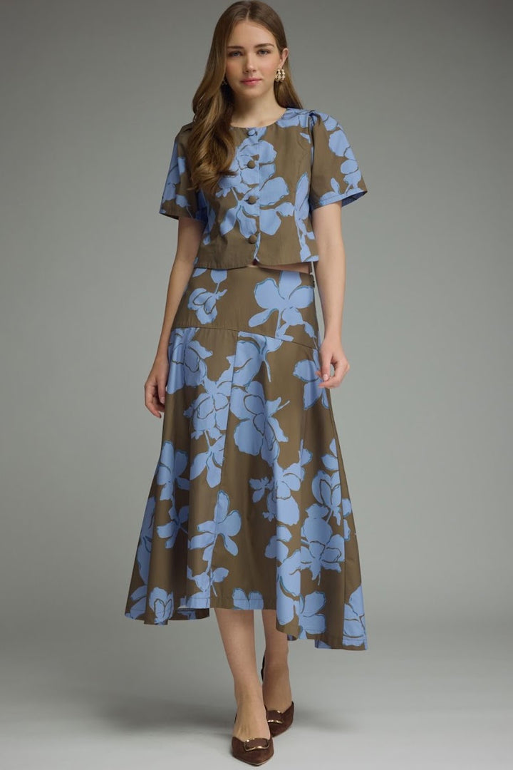 Brooklyn Skirt Set - Blue Mocha