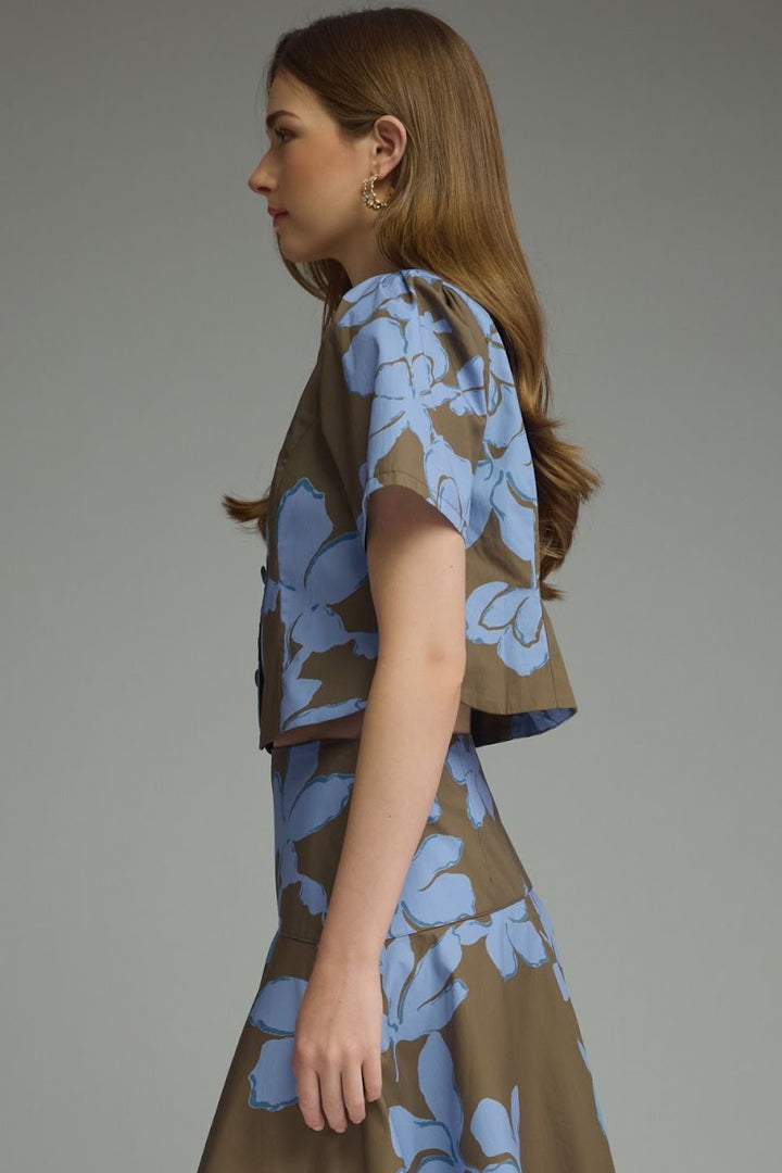 Brooklyn Skirt Set - Blue Mocha