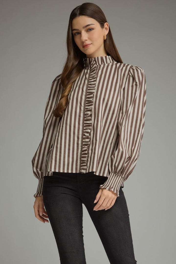 Lisa Top - Brown Ecru