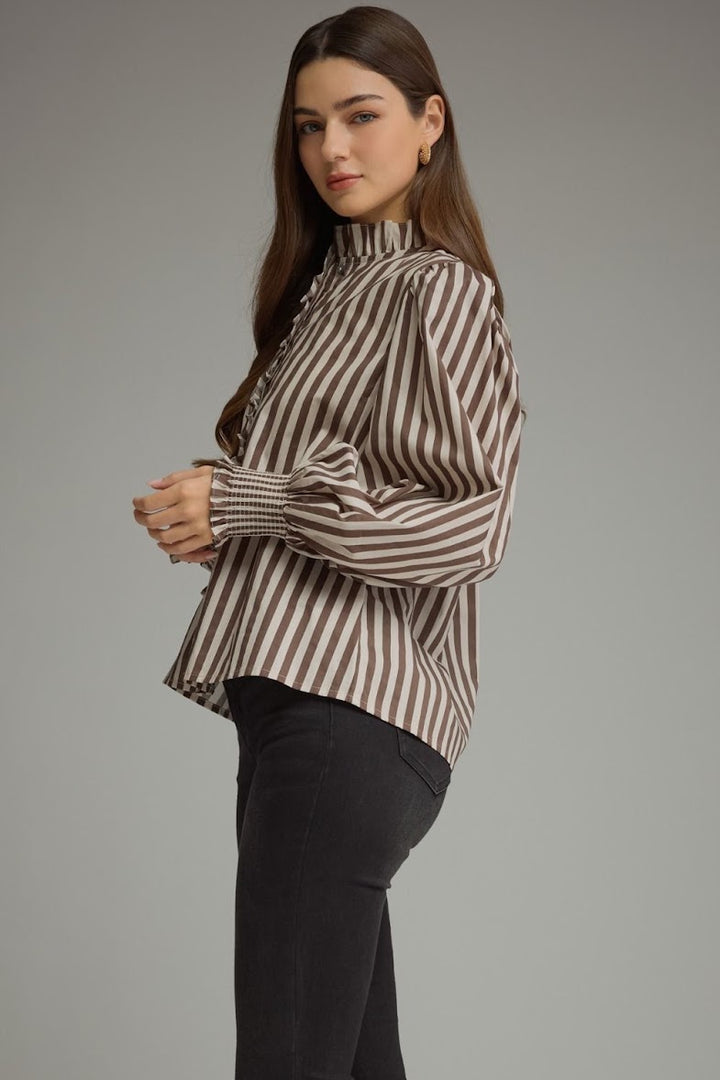 Lisa Top - Brown Ecru