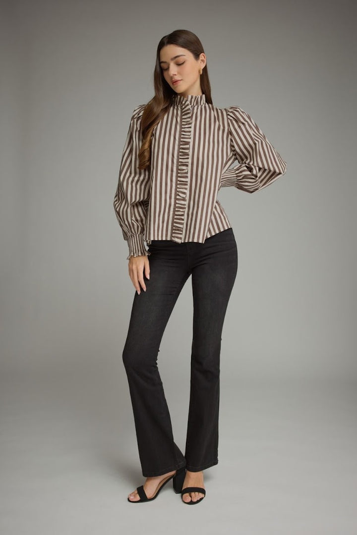Lisa Top - Brown Ecru
