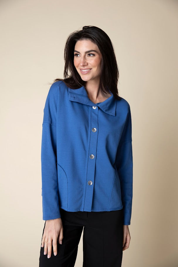 French Terry Jacket - Blue