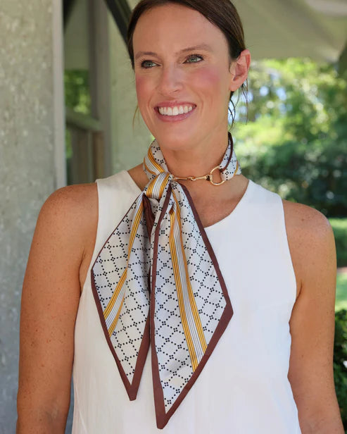 Henley Horse Bit Buckle Scarf - Brown Gold