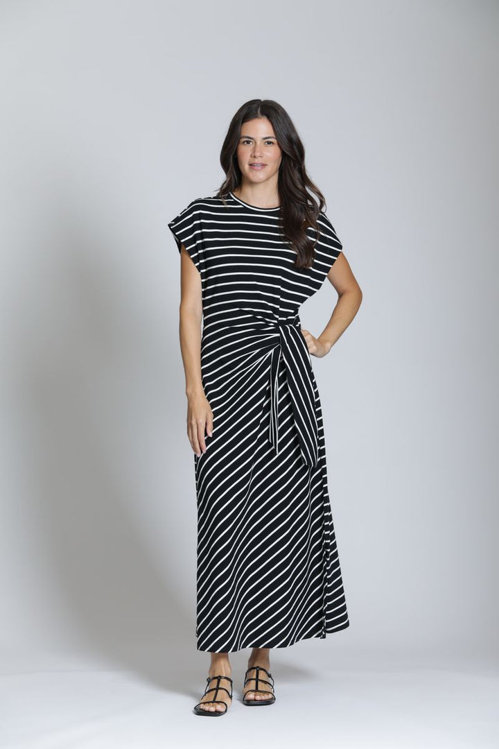 Comfy Dress - Black/White Stripe